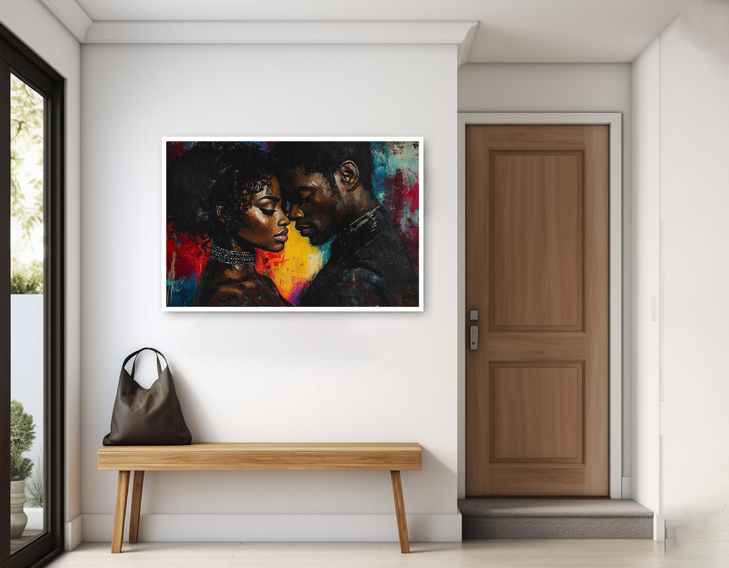 Black Couple Romantic Portrait Black love wall art home decor view