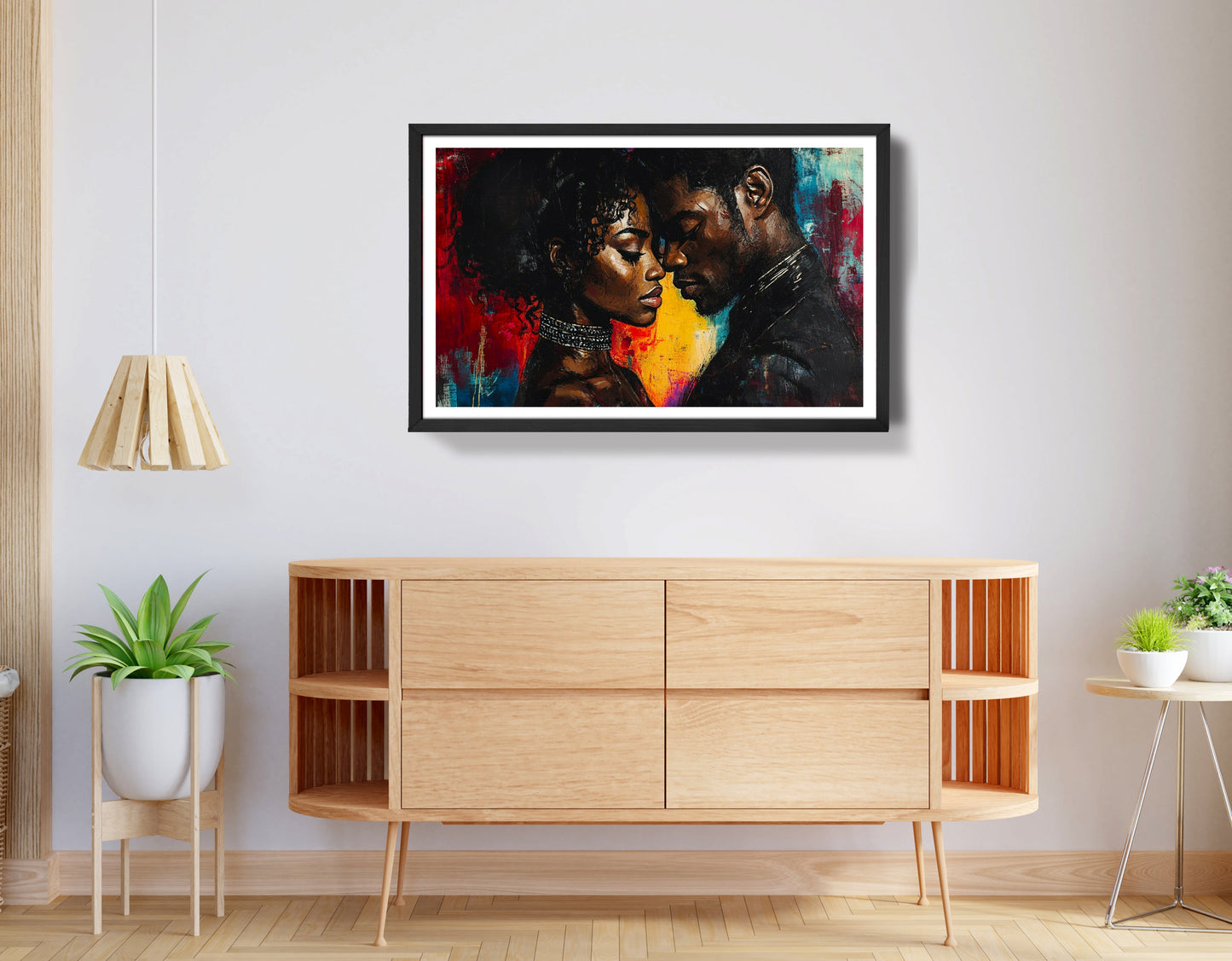 Black Couple Romantic Portrait Black love wall art view 68