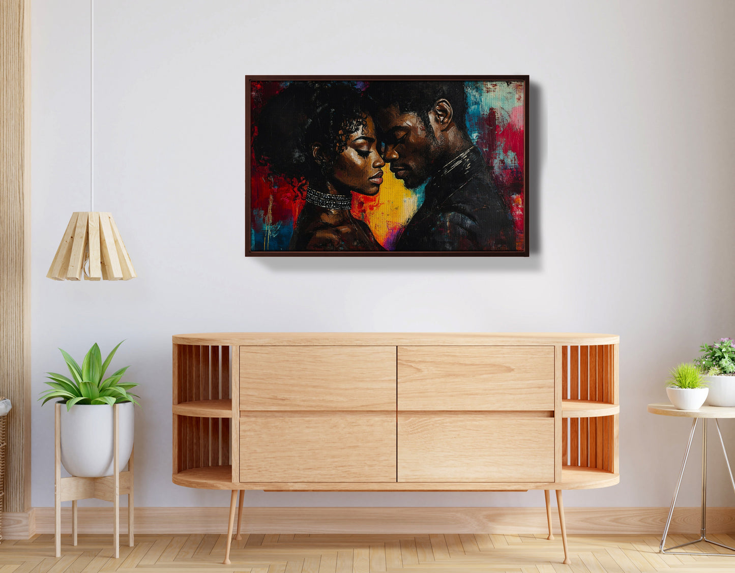 Black Couple Romantic Portrait Black love wall art view 32