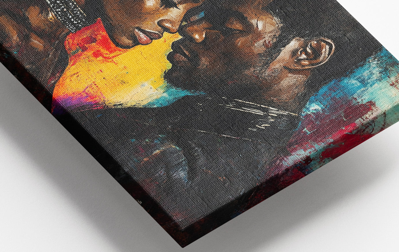 Black Couple Romantic Portrait Black love wall art view 16