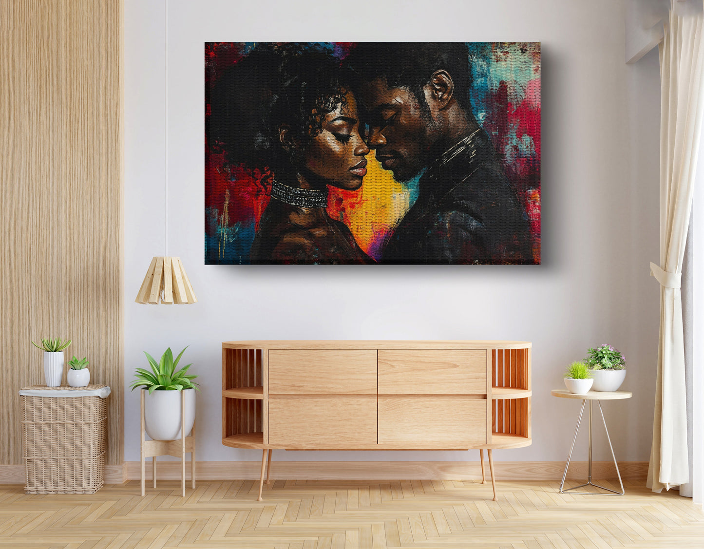 Black Couple Romantic Portrait Black love wall art view 14