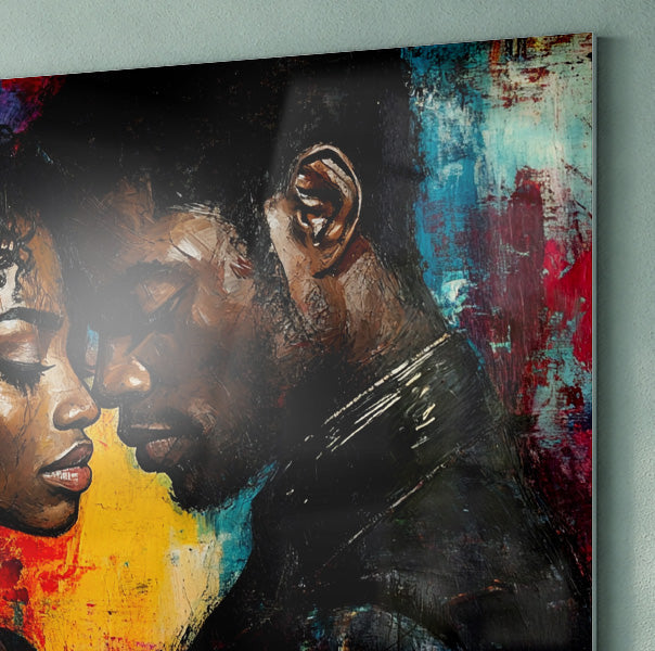 Black Couple Romantic Portrait Black love wall art view 22