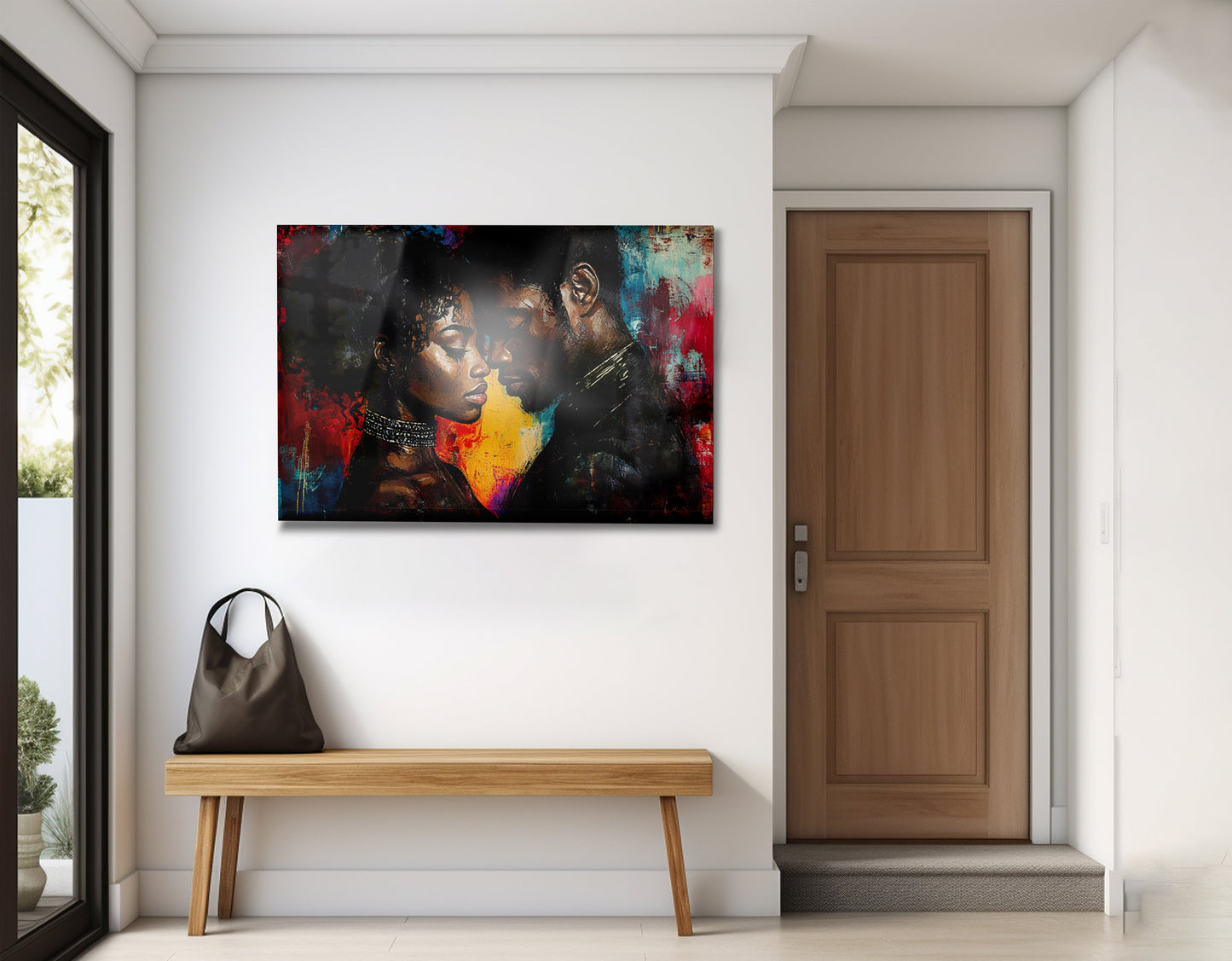 Black Couple Romantic Portrait Black love wall art view 23