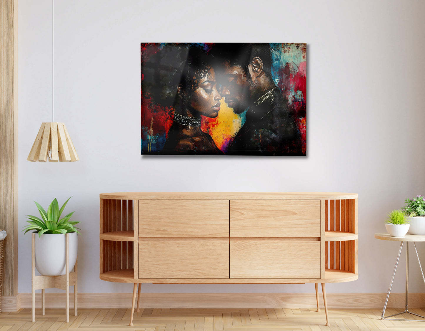 Black Couple Romantic Portrait Black love wall art view 20