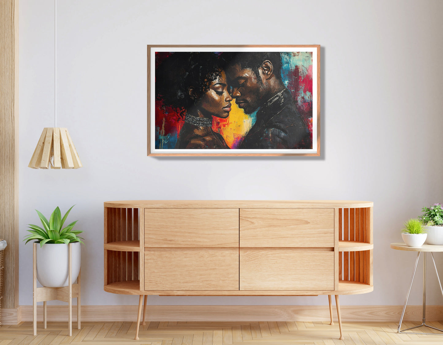 Black Couple Romantic Portrait Black love wall art view 80