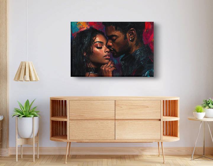 Black Love Couple Portrait Wall Art Print