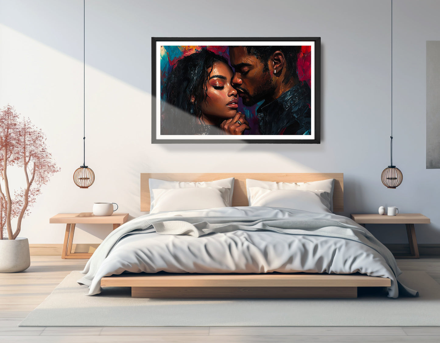 Black Love Couple Portrait Black love wall art view 69