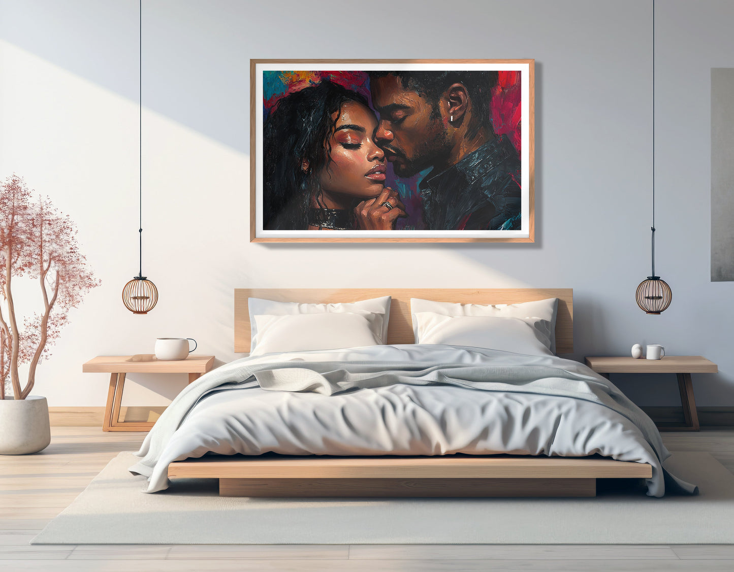 Black Love Couple Portrait Black love wall art view 81
