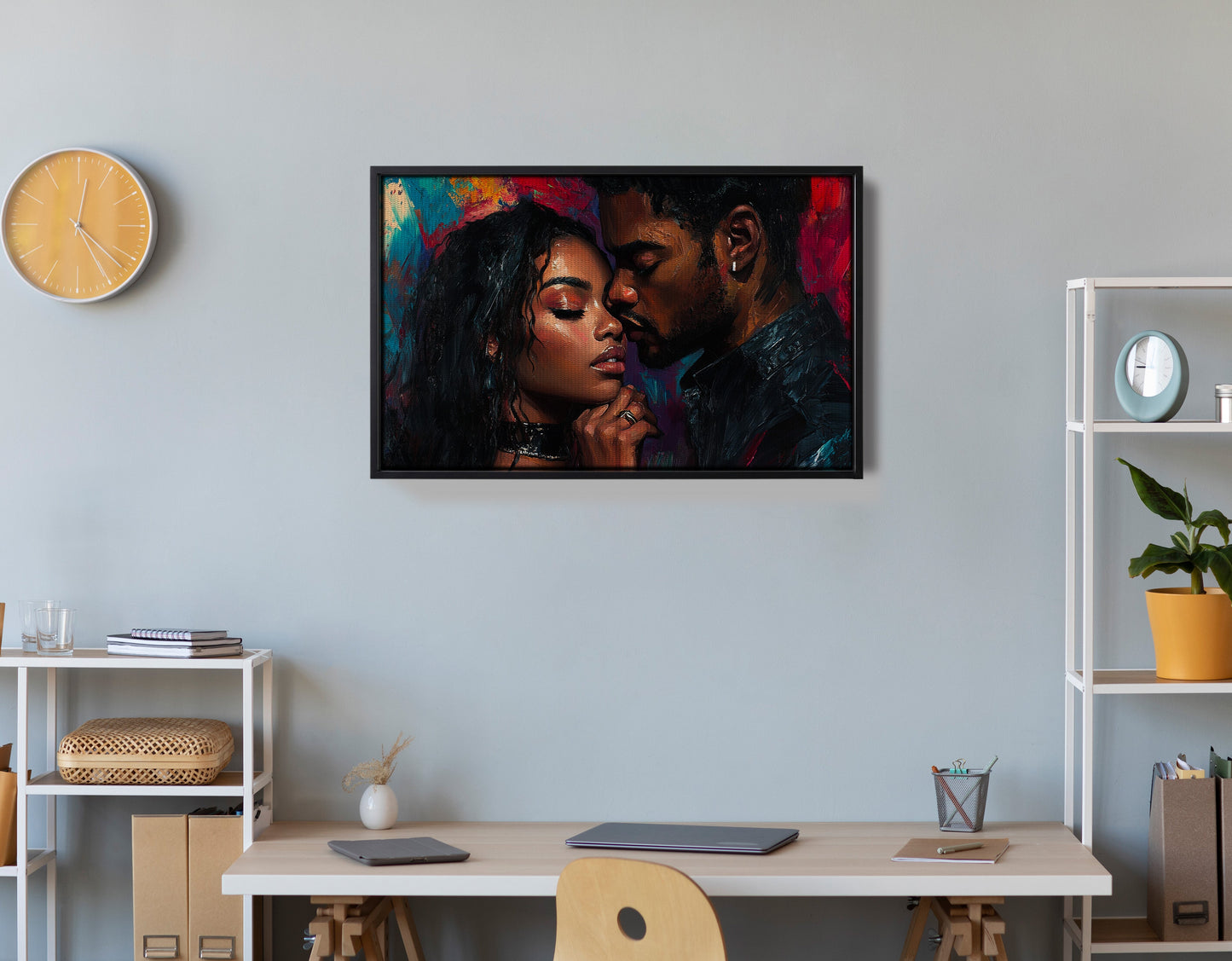 Black Love Couple Portrait Black love wall art view 30