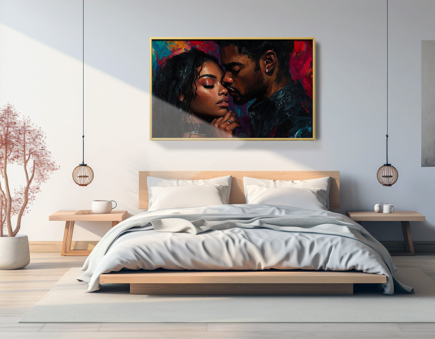 Black Love Couple Portrait Black love wall art view 39