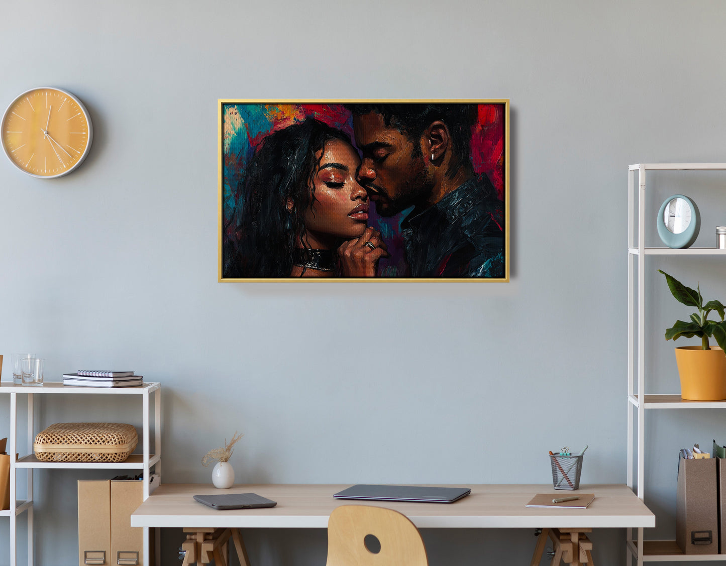 Black Love Couple Portrait Black love wall art view 42