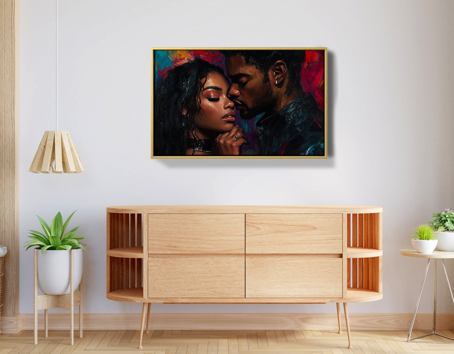 Black Love Couple Portrait Black love wall art view 38