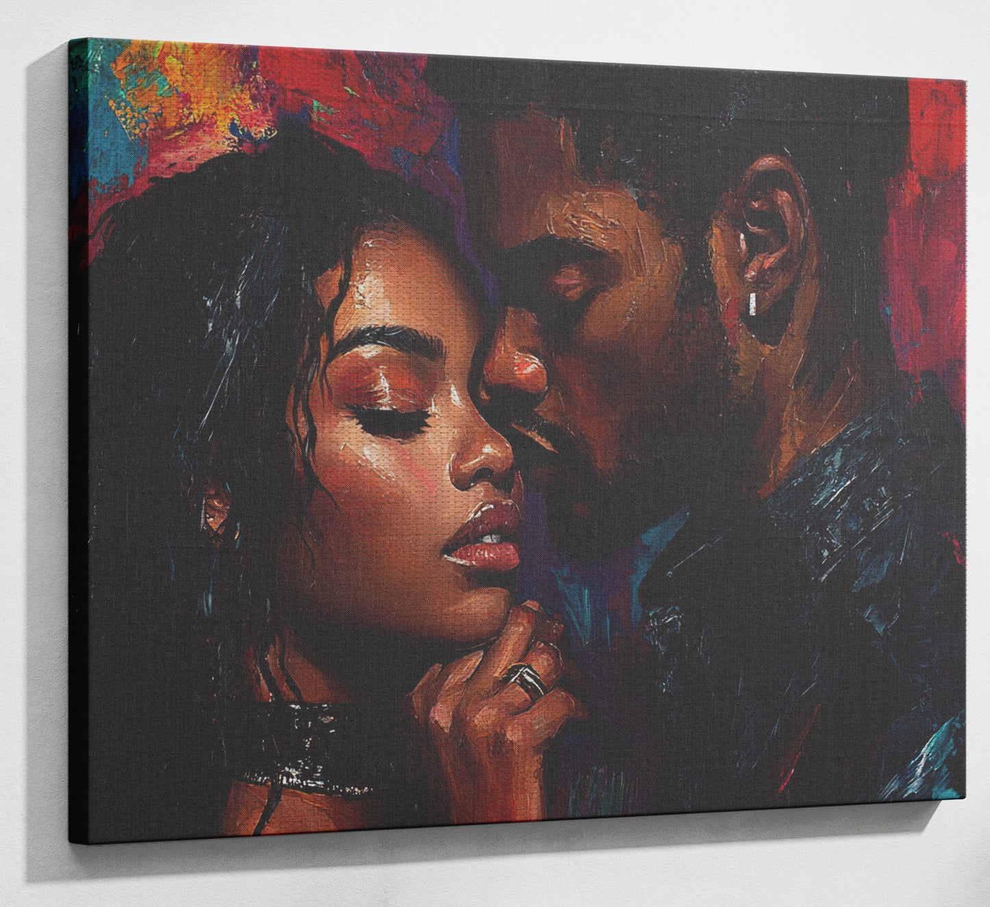 Black Love Couple Portrait Black love wall art view 13