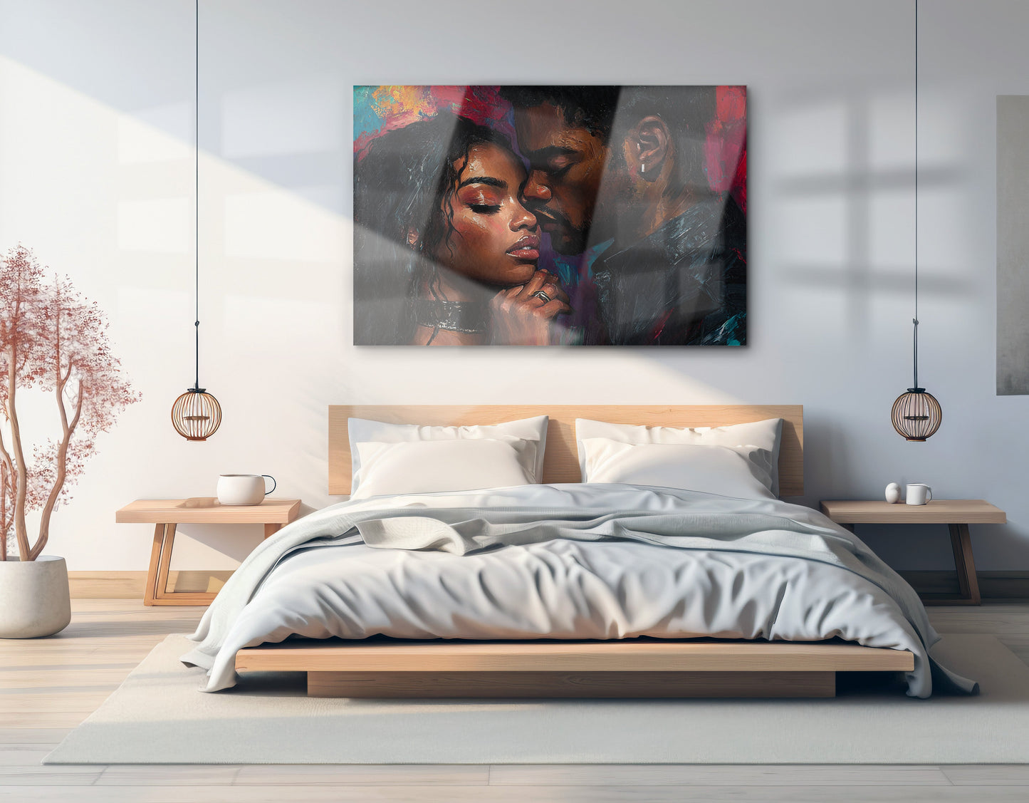 Black Love Couple Portrait Black love wall art view 21