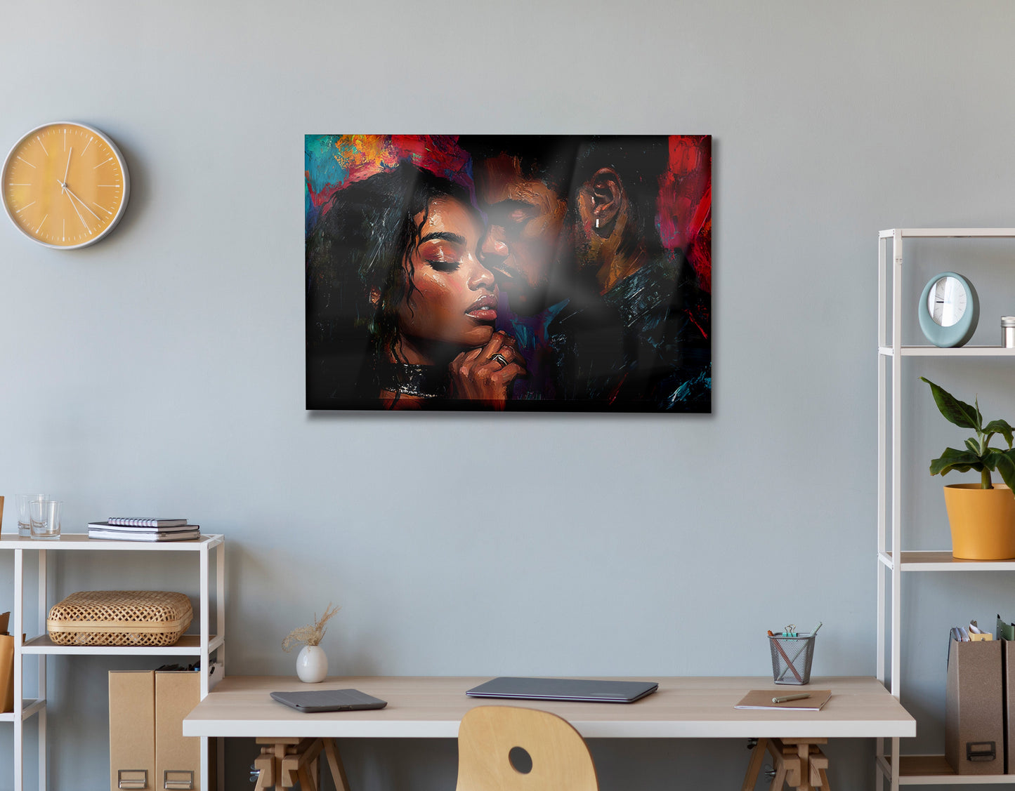 Black Love Couple Portrait Black love wall art view 24