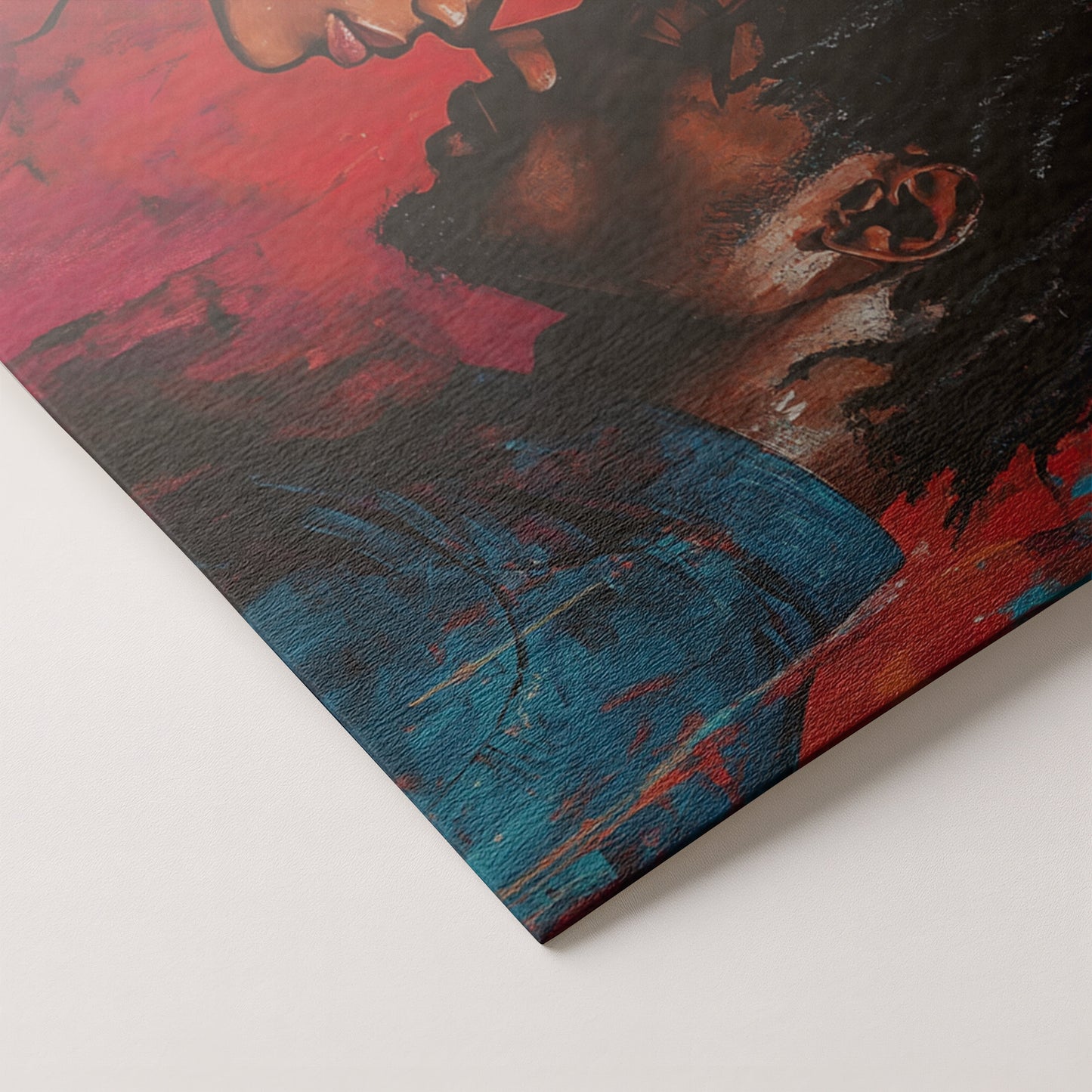 Black Couple Passion Portrait Black love wall art artwork by MoomZee Artwork