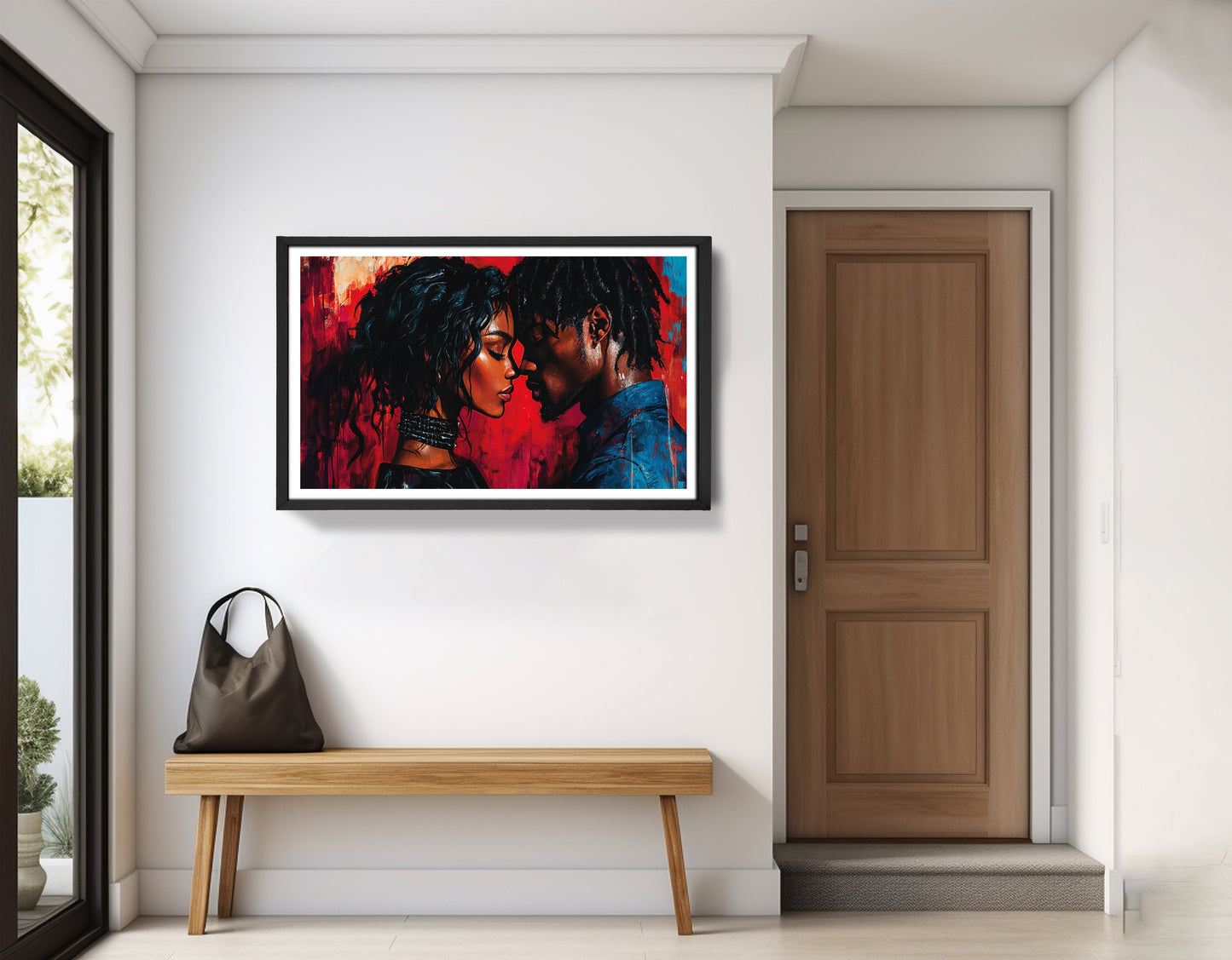 Black Couple Passion Portrait Black love wall art view 71