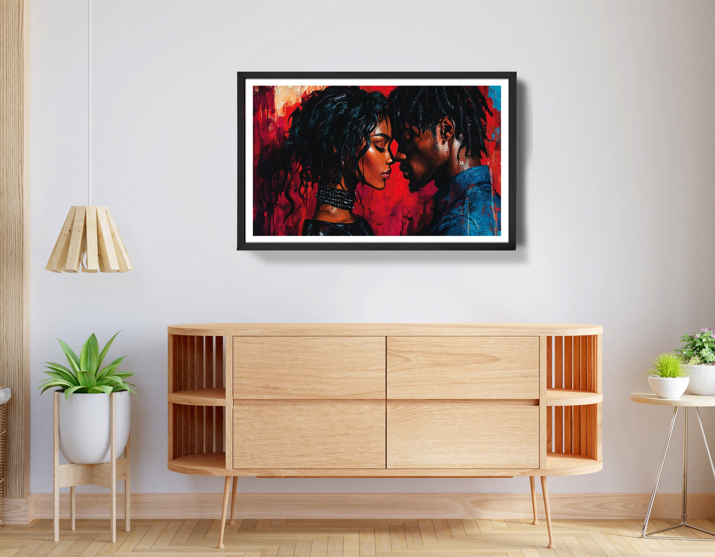 Black Couple Passion Portrait Black love wall art view 68