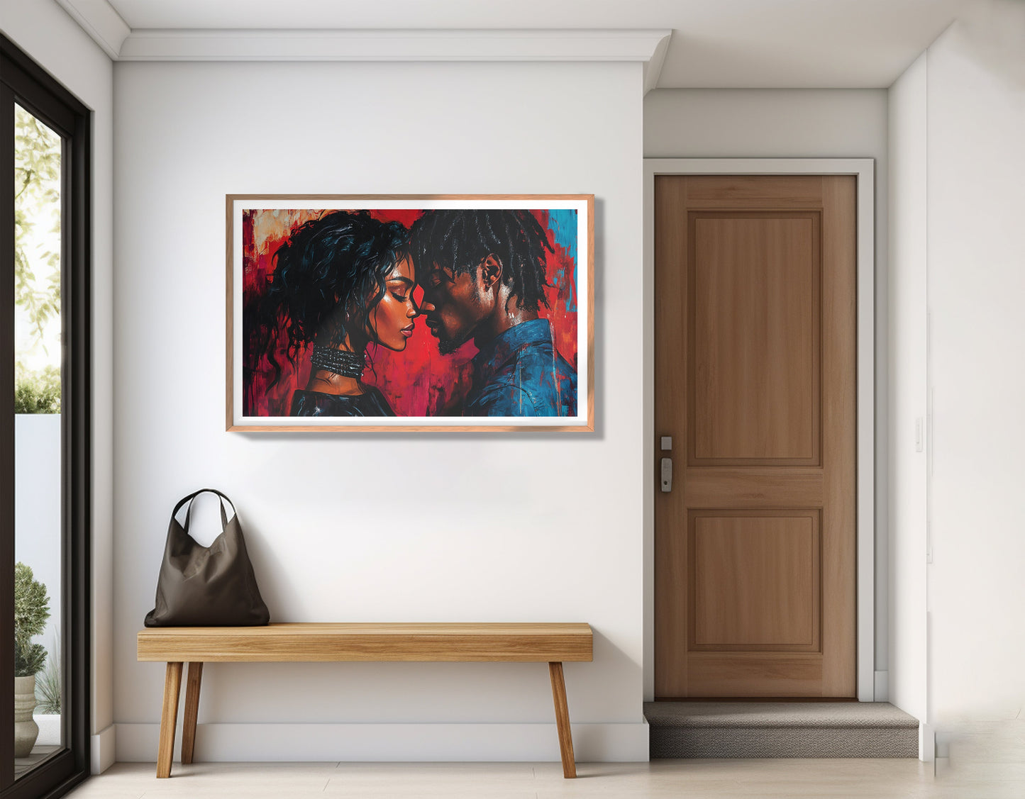Black Couple Passion Portrait Black love wall art view 83
