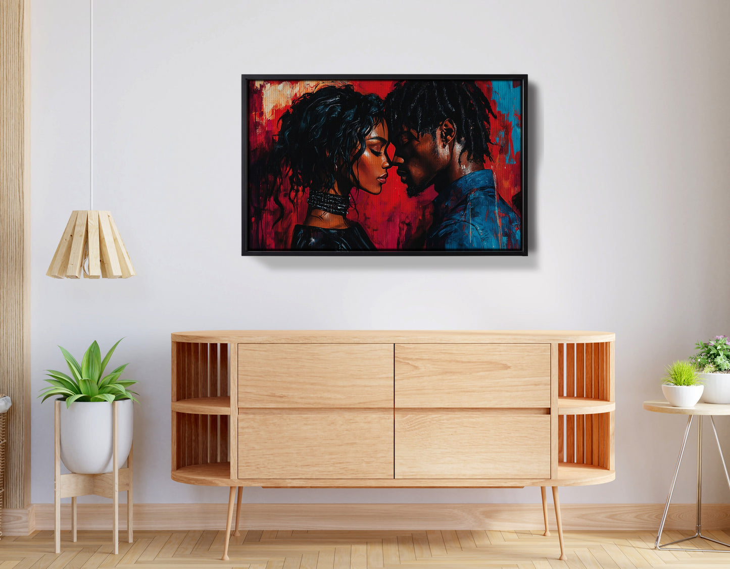 Black Couple Passion Portrait Black love wall art view 26