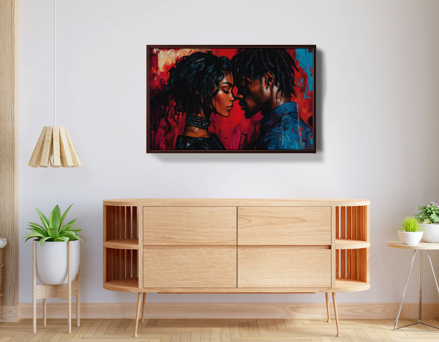 Black Couple Passion Portrait Black love wall art view 32