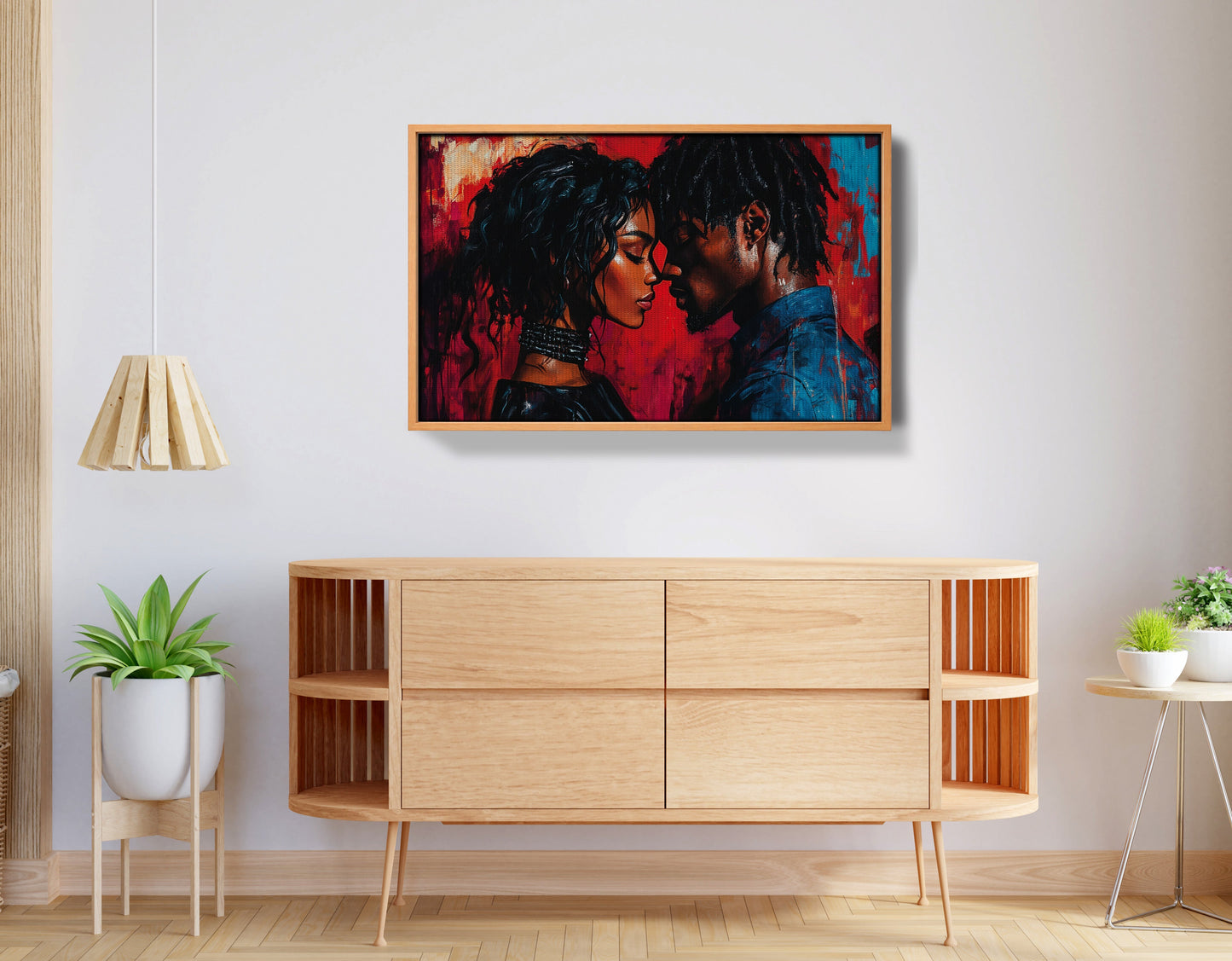 Black Couple Passion Portrait Black love wall art view 44