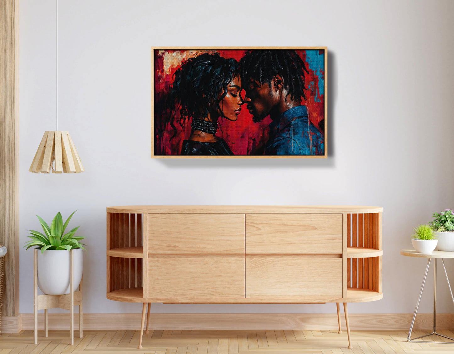 Black Couple Passion Portrait Black love wall art view 50