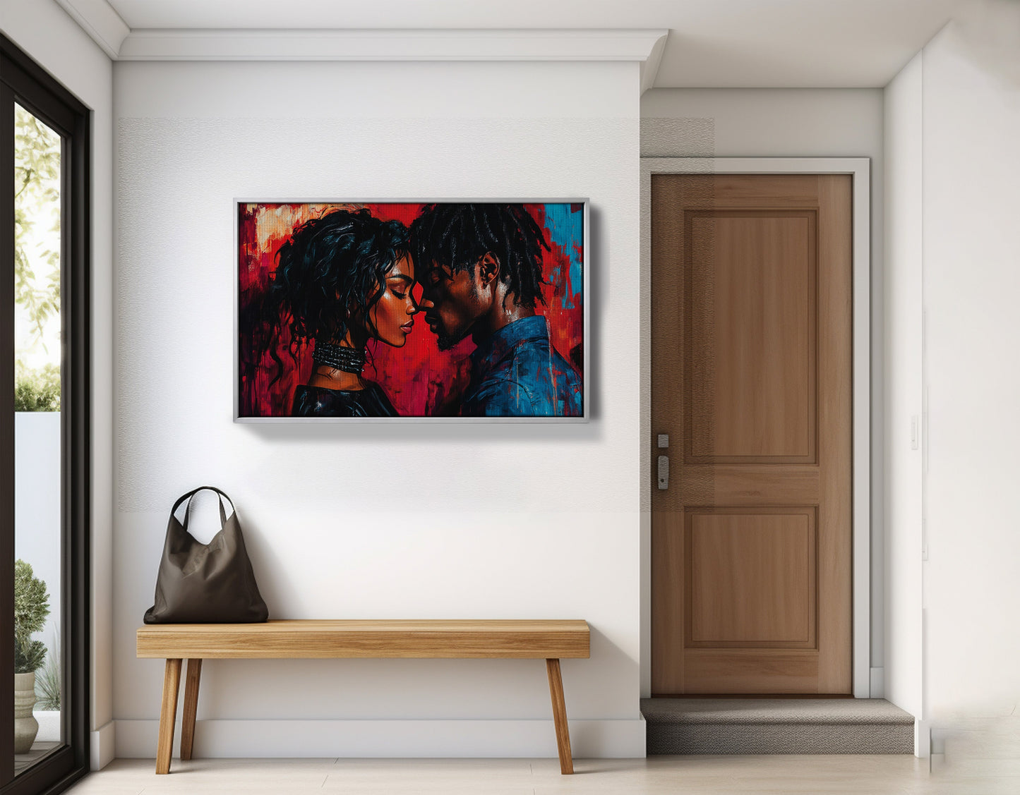 Black Couple Passion Portrait Black love wall art view 59