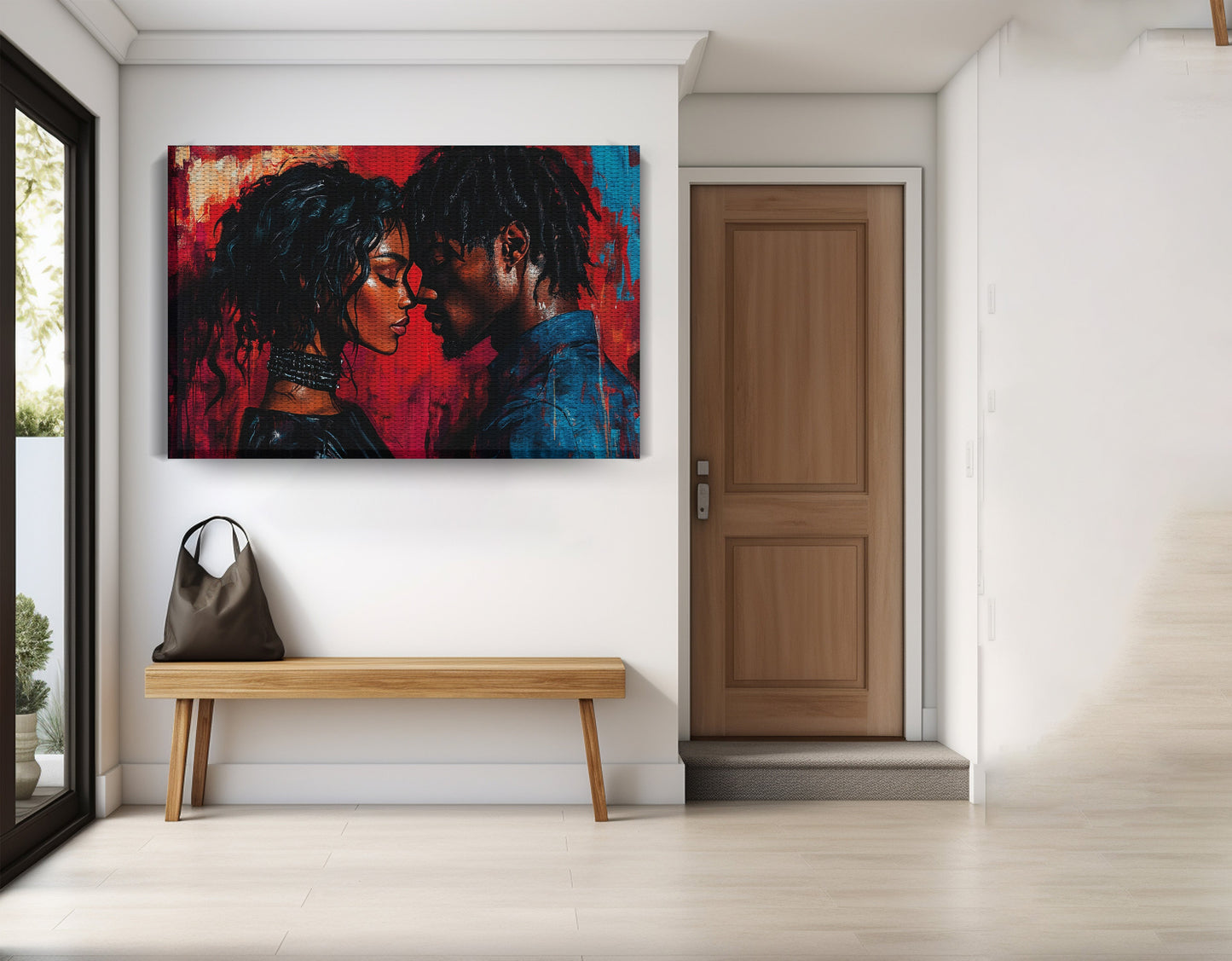 Black Couple Passion Portrait Black love wall art view 17