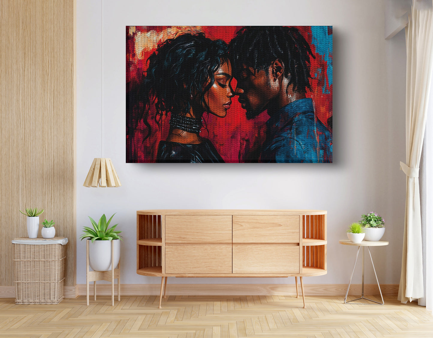 Black Couple Passion Portrait Black love wall art view 14