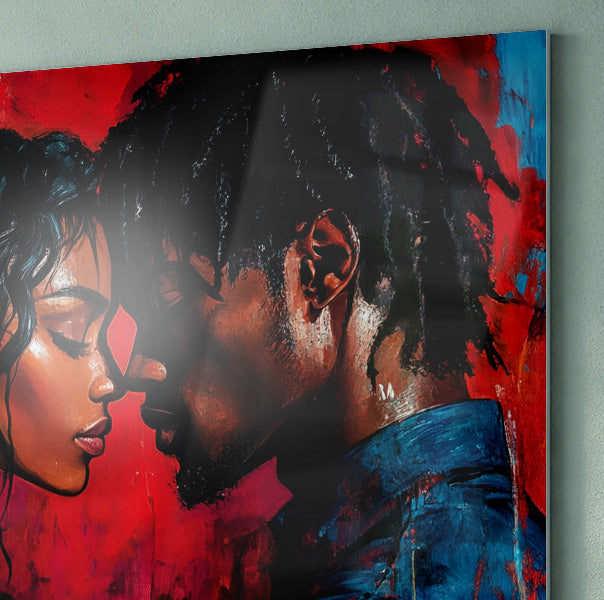 Black Couple Passion Portrait Black love wall art view 22