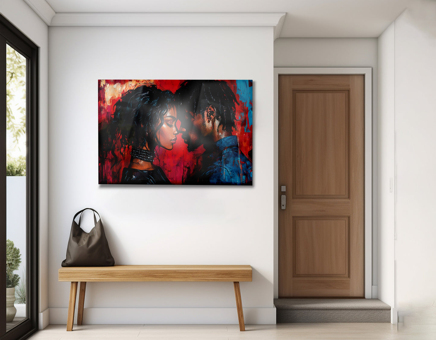 Black Couple Passion Portrait Black love wall art view 23