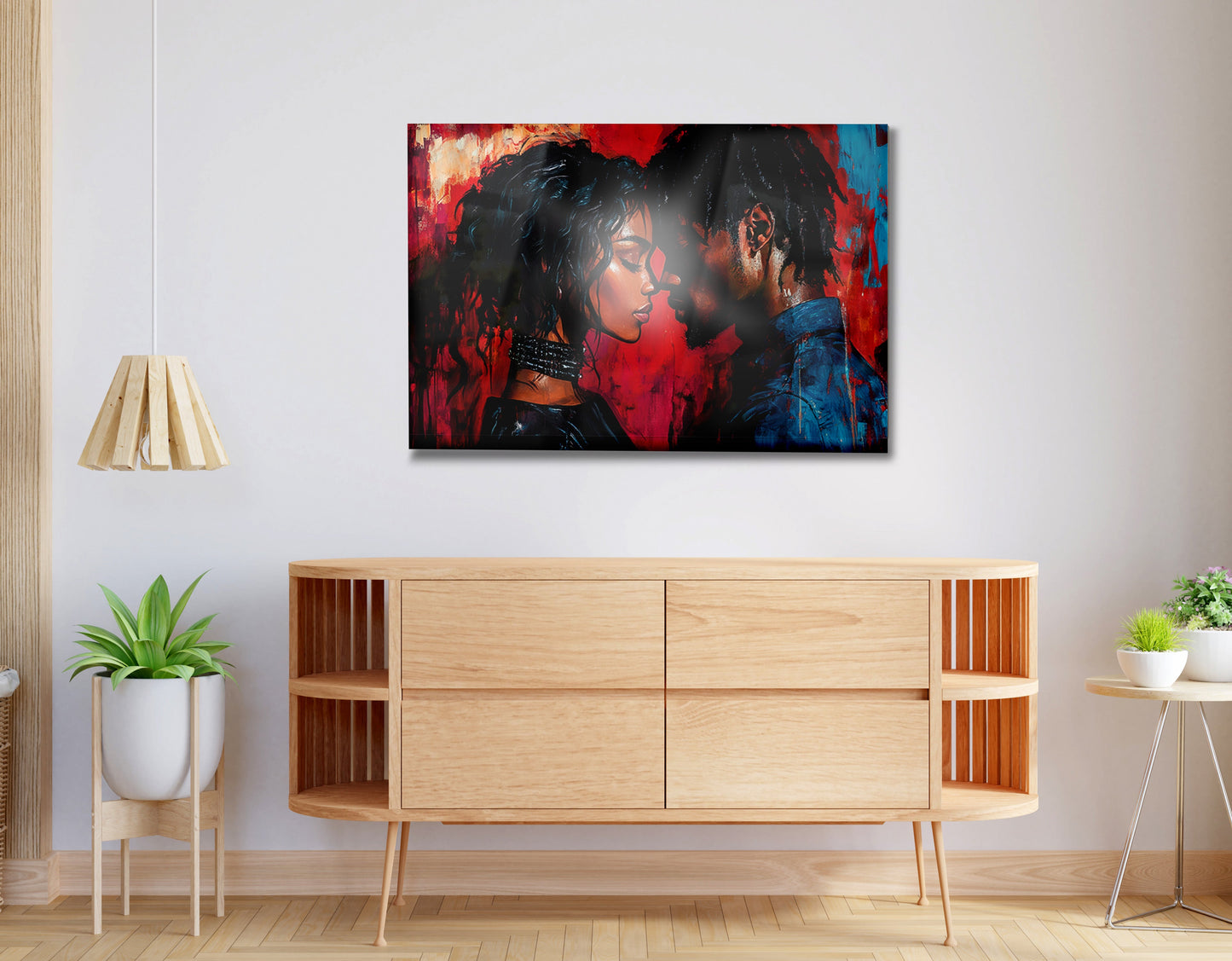 Black Couple Passion Portrait Black love wall art view 20