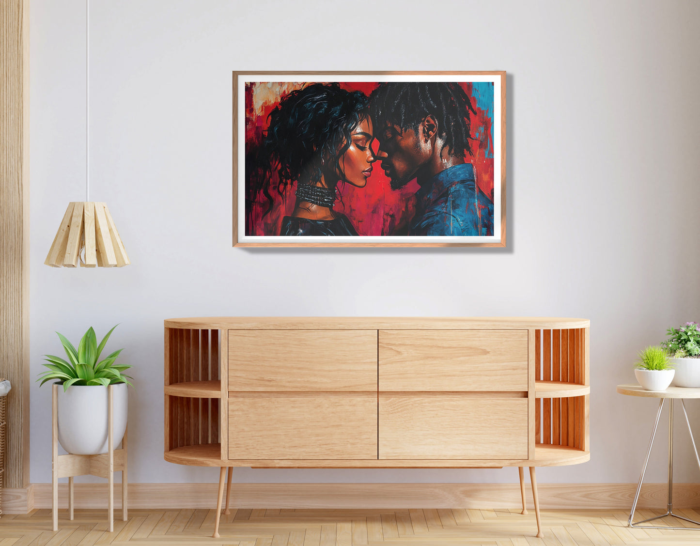 Black Couple Passion Portrait Black love wall art view 80