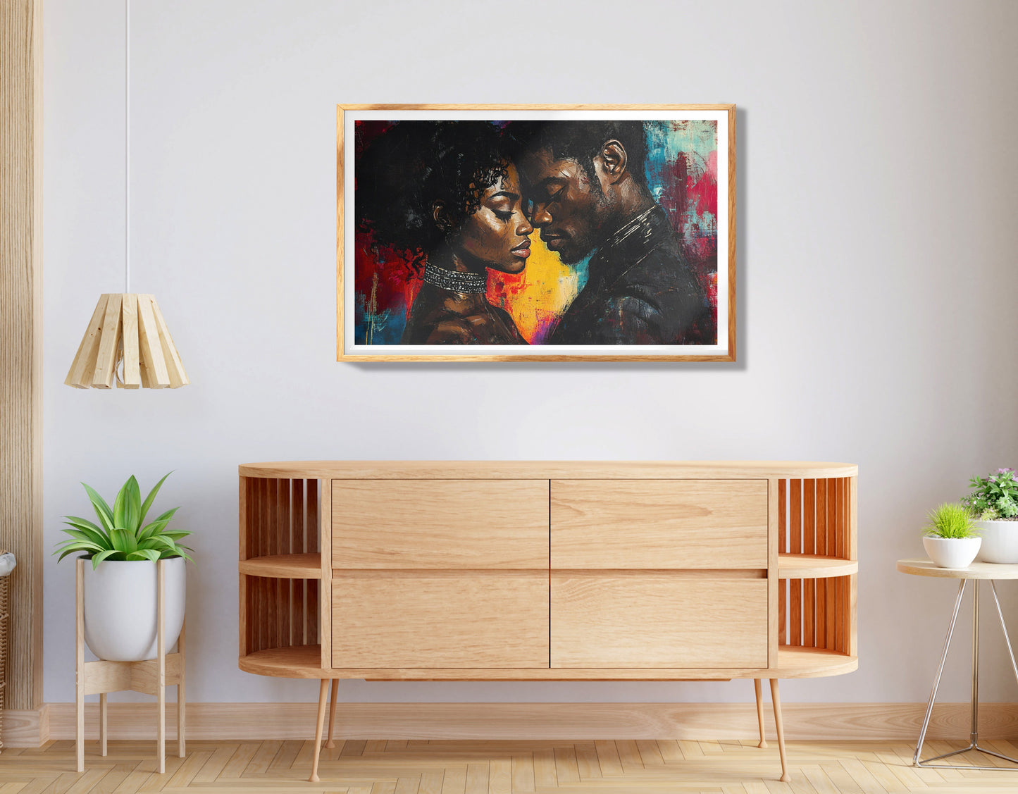 Black Couple Romantic Portrait Black love wall art view 74