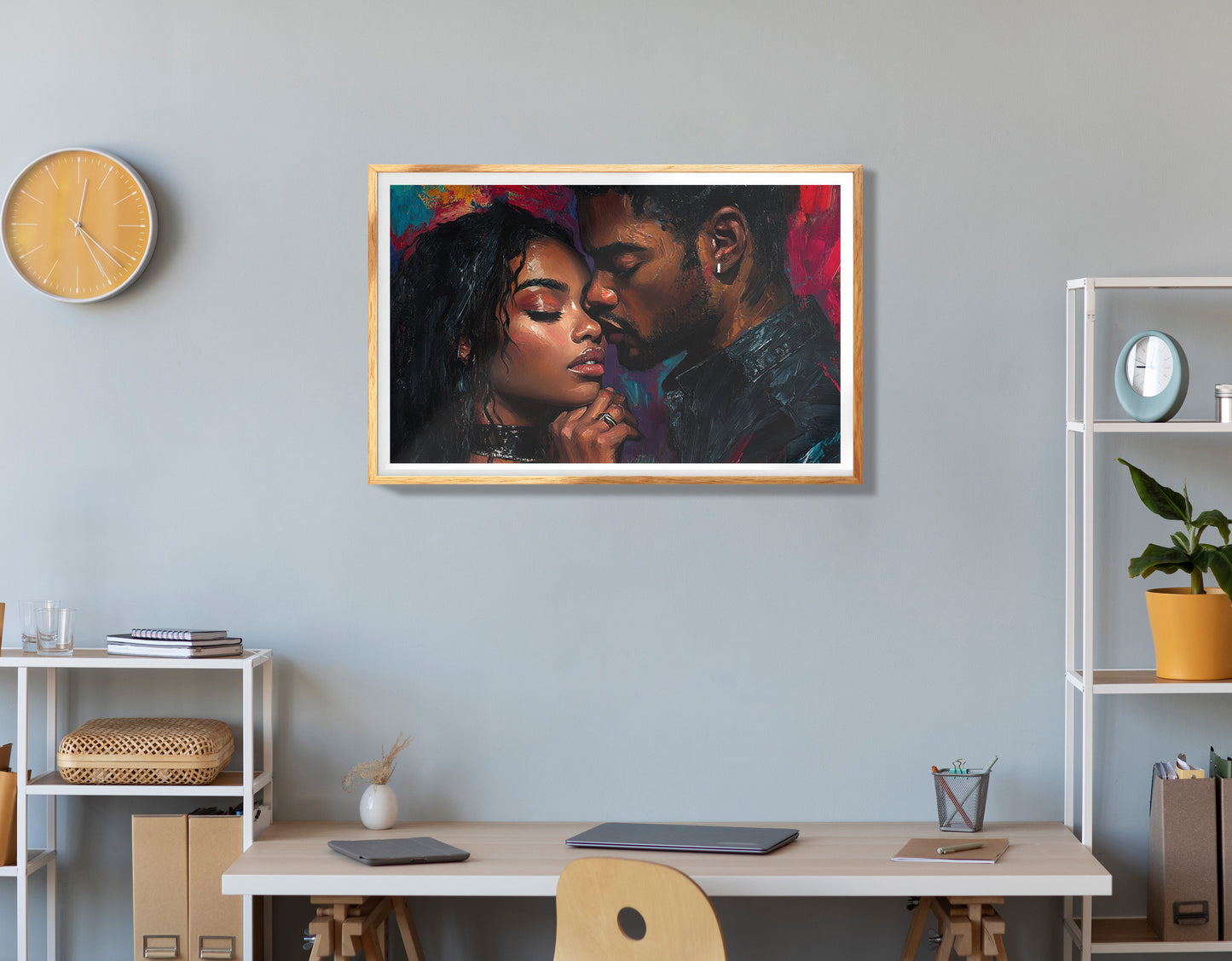 Black Love Couple Portrait Black love wall art view 78