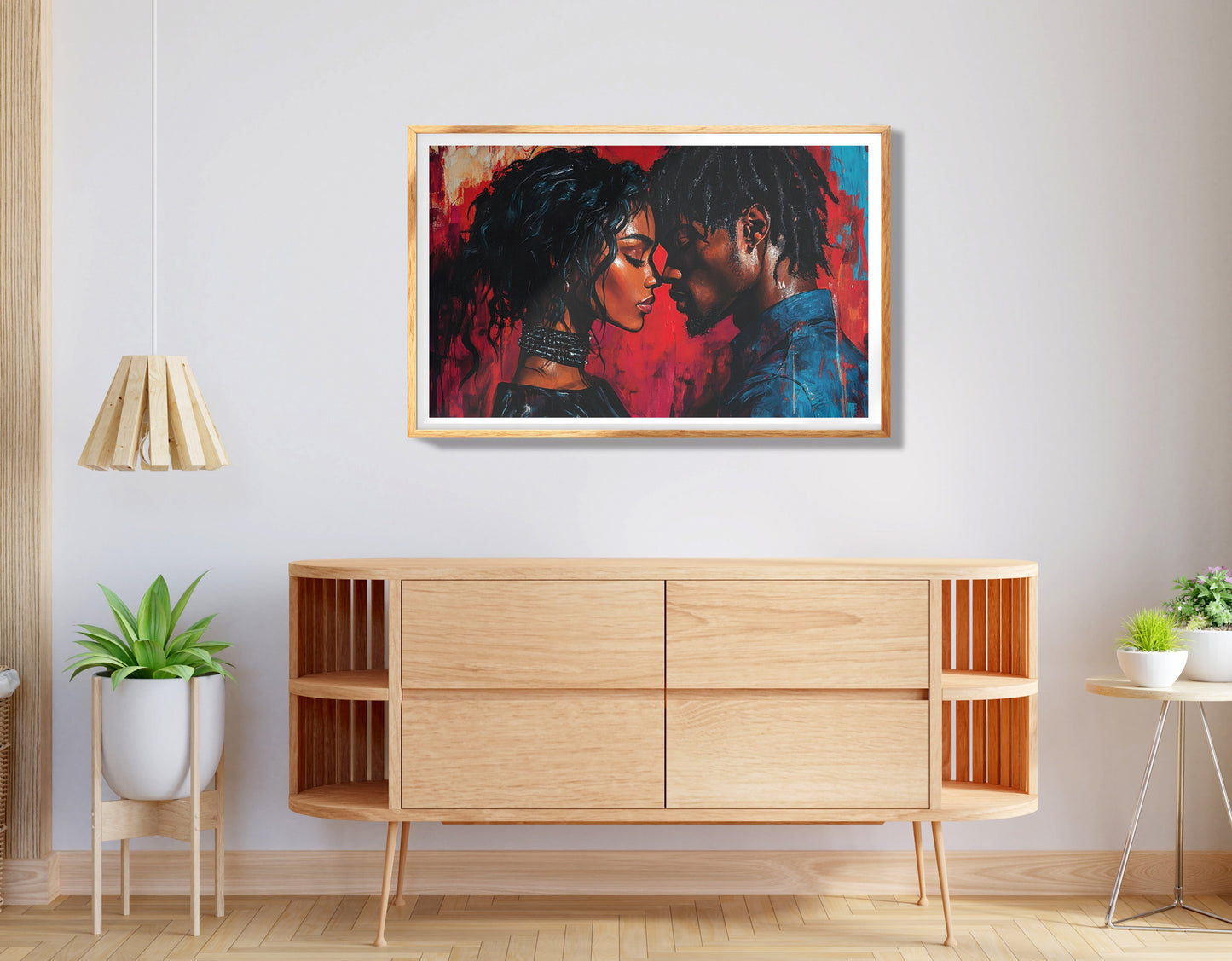 Black Couple Passion Portrait Black love wall art view 74