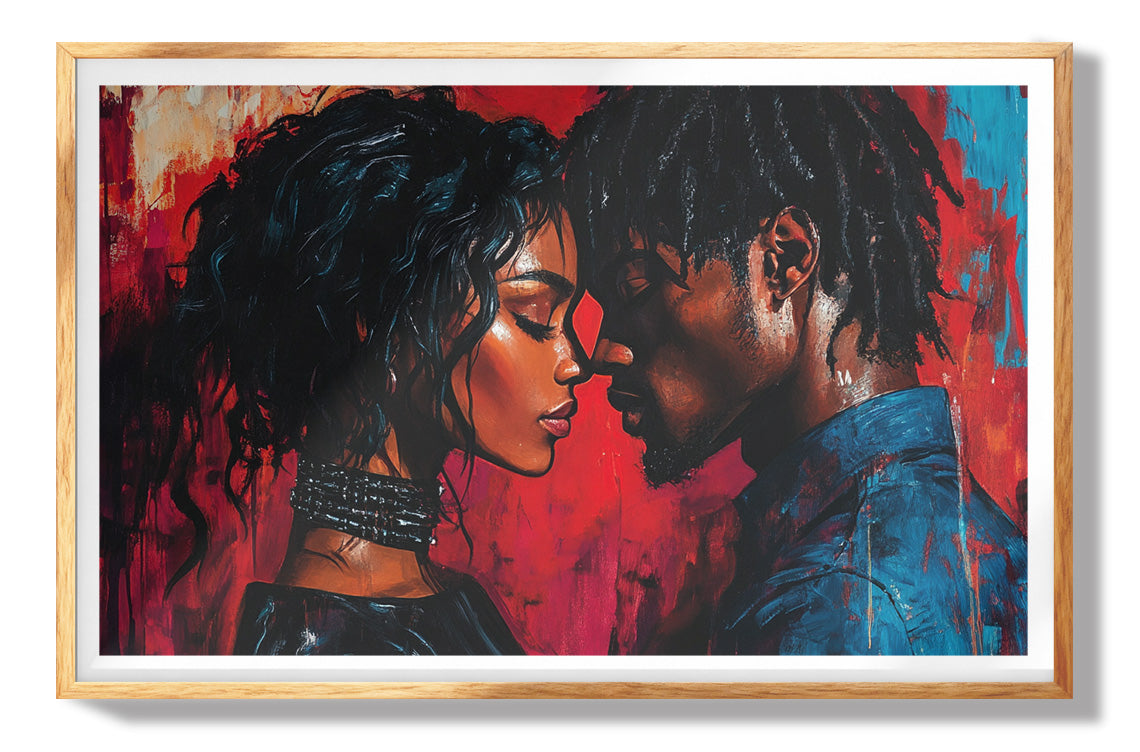 Black Couple Passion Portrait Black love wall art view 73
