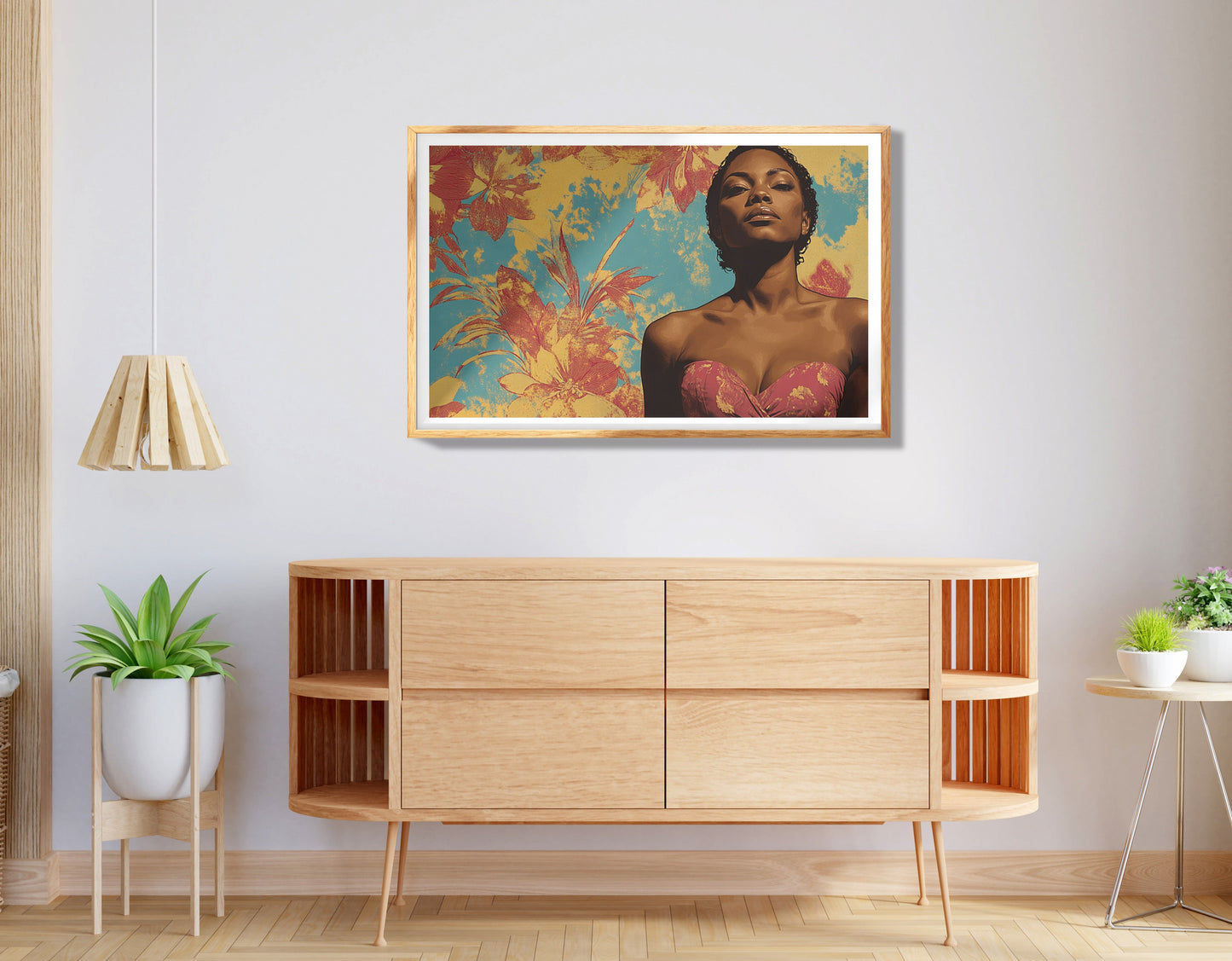 Black Woman Floral Portrait African American wall art view 74