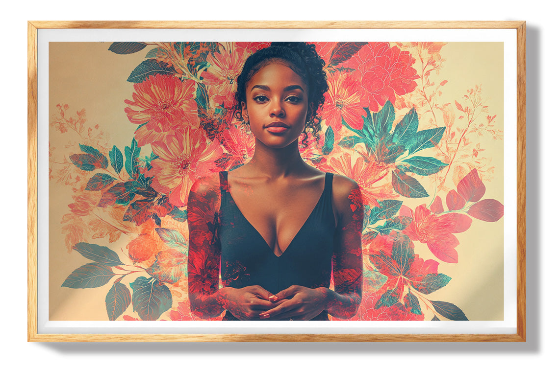 Black Woman Tropical Floral African American wall art view 73