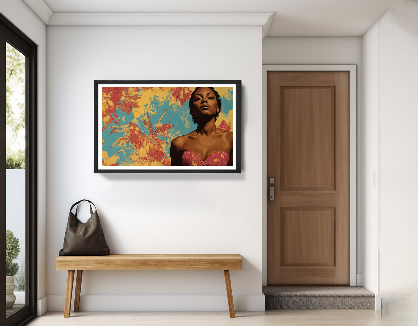 Black Woman Floral Portrait African American wall art view 71