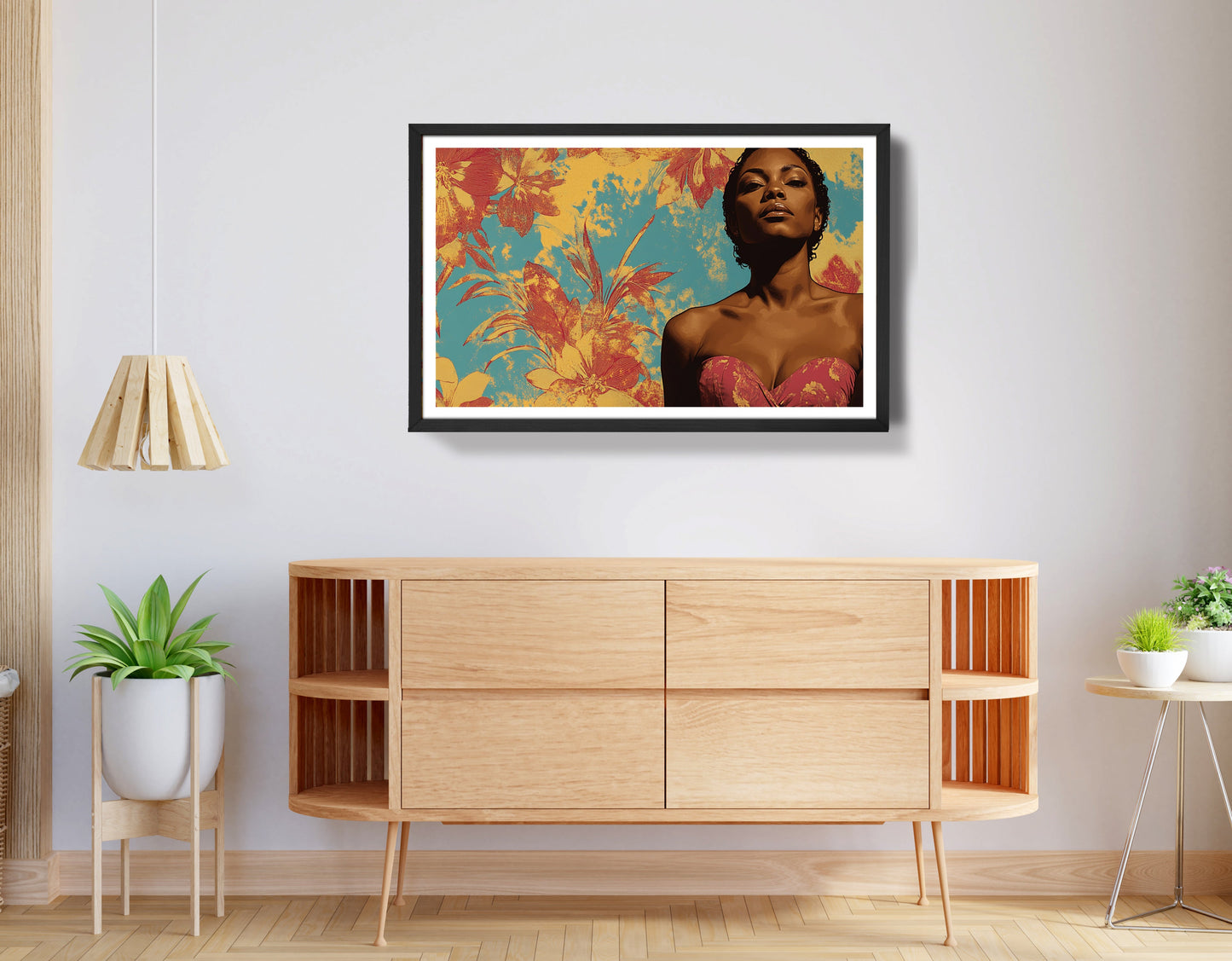 Black Woman Floral Portrait African American wall art view 68