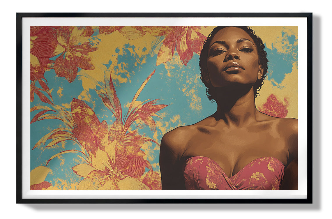 Black Woman Floral Portrait African American wall art view 67