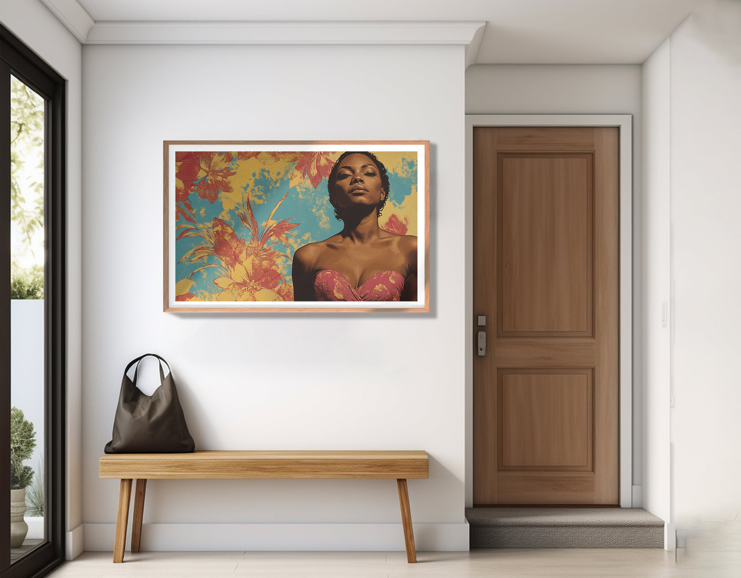 Black Woman Floral Portrait African American wall art view 83