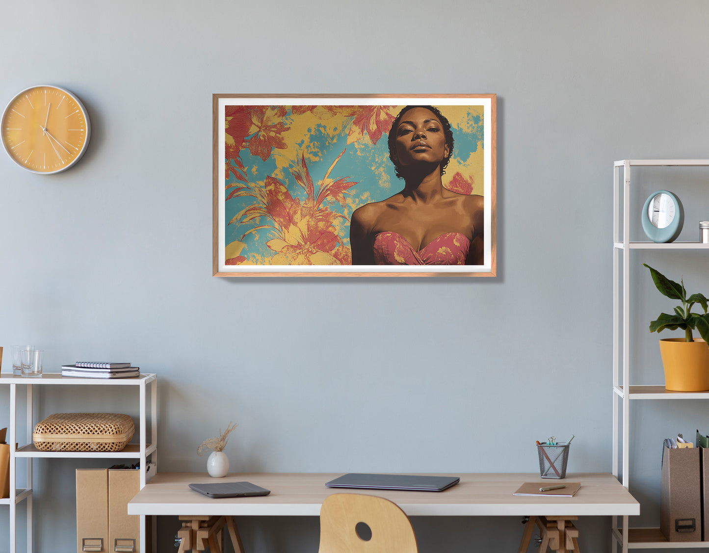 Black Woman Floral Portrait African American wall art view 84
