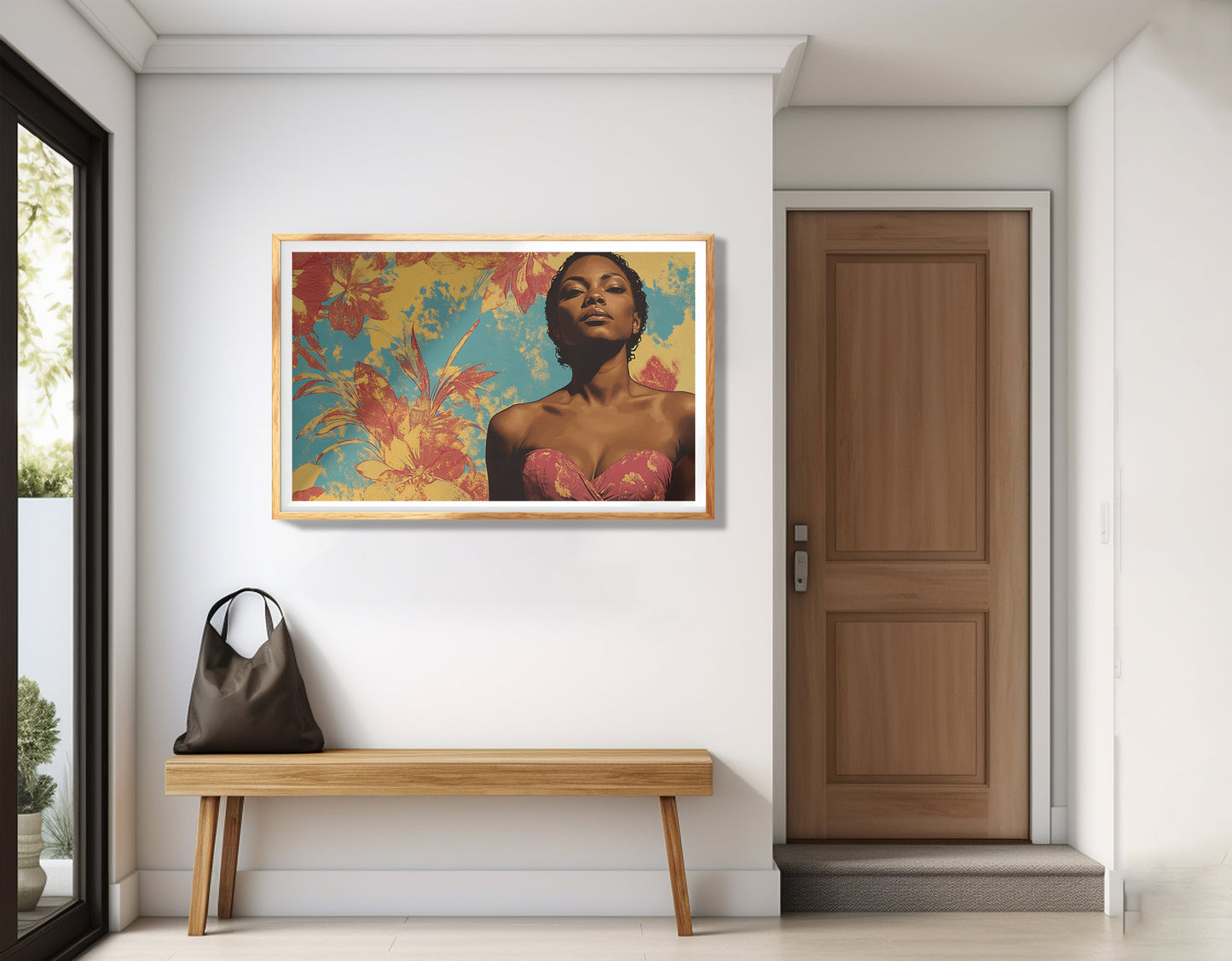Black Woman Floral Portrait African American wall art view 77