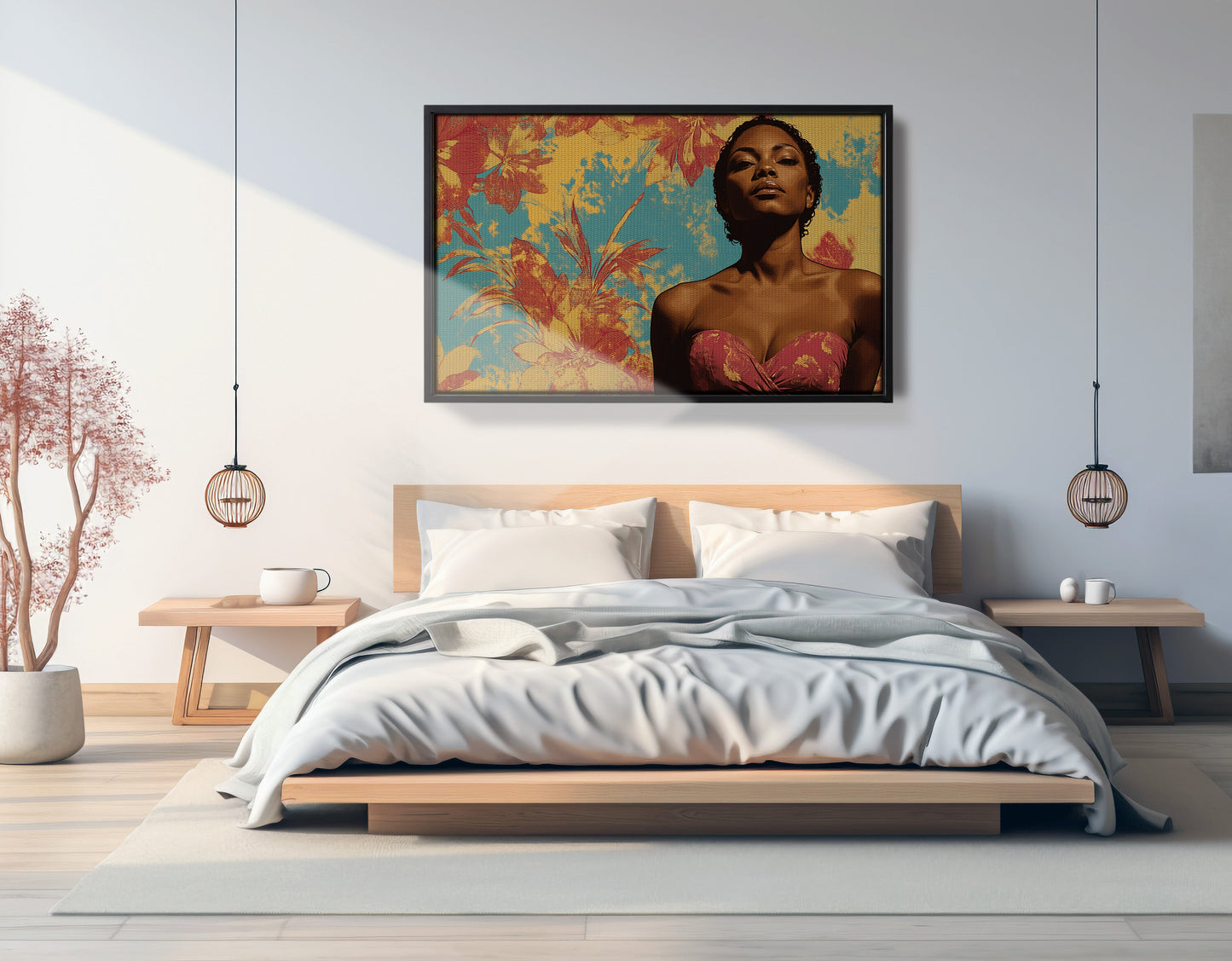 Black Woman Floral Portrait African American wall art view 27