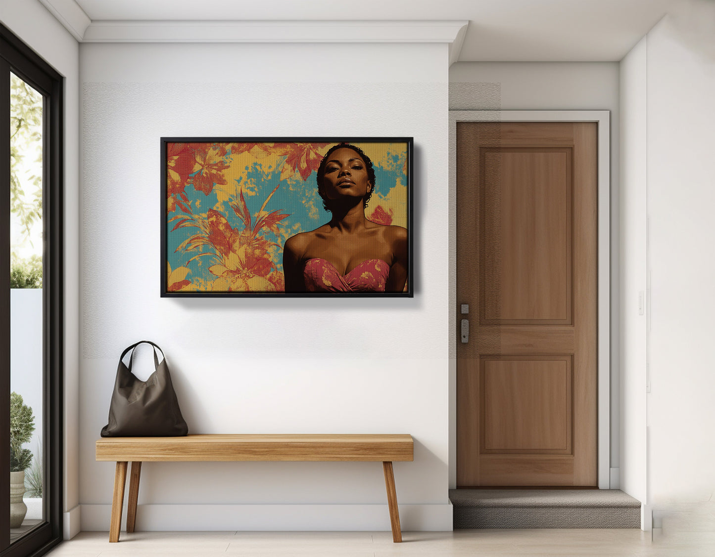 Black Woman Floral Portrait African American wall art view 29