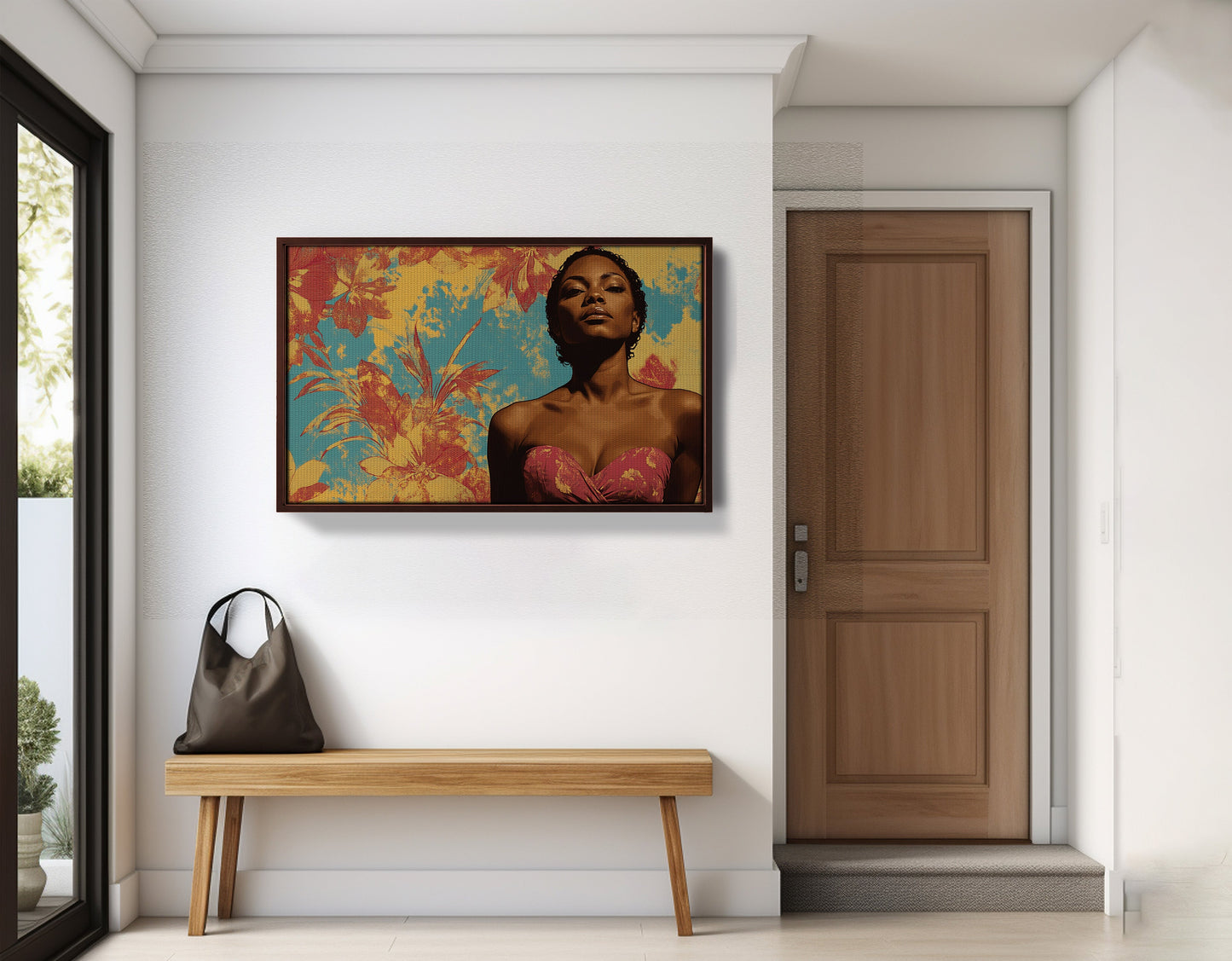 Black Woman Floral Portrait African American wall art view 35