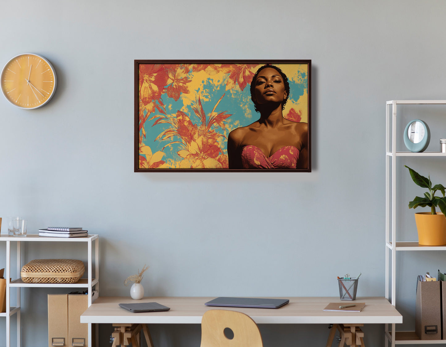 Black Woman Floral Portrait African American wall art view 36